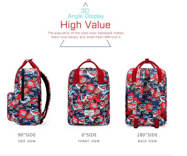 New Korean style female backpack with printed shoulders - Image 2