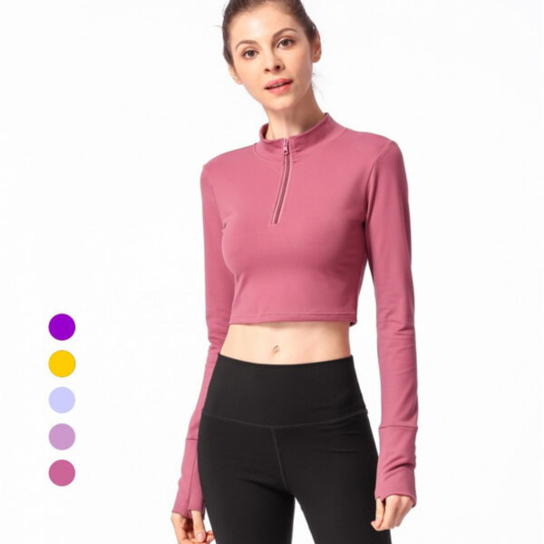 Long Sleeve Skinny Yoga Wear T-Shirt - Image 5