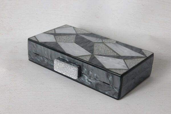 Fashion Black And White Contrast Acrylic Clutch - Image 7