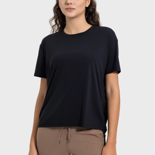Women's Side Drawstring Yoga Clothes Casual Short Sleeve - Image 7