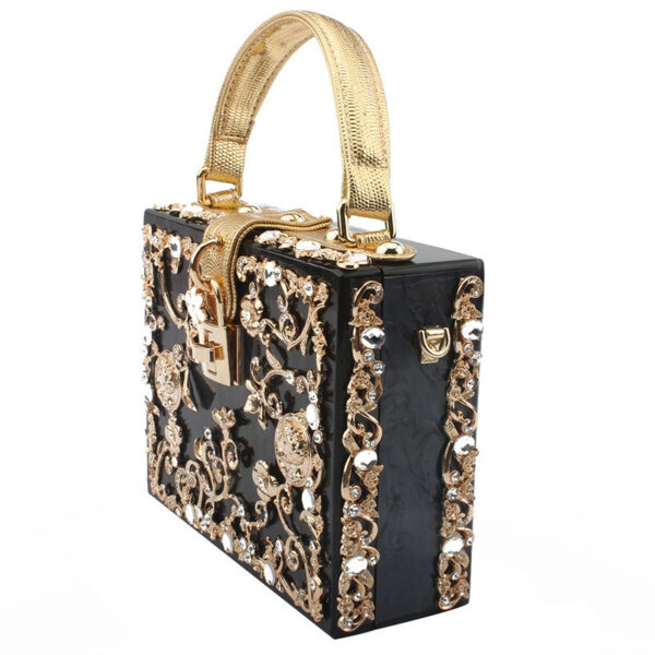 Diamond-studded portable diamond small square bag - Image 3