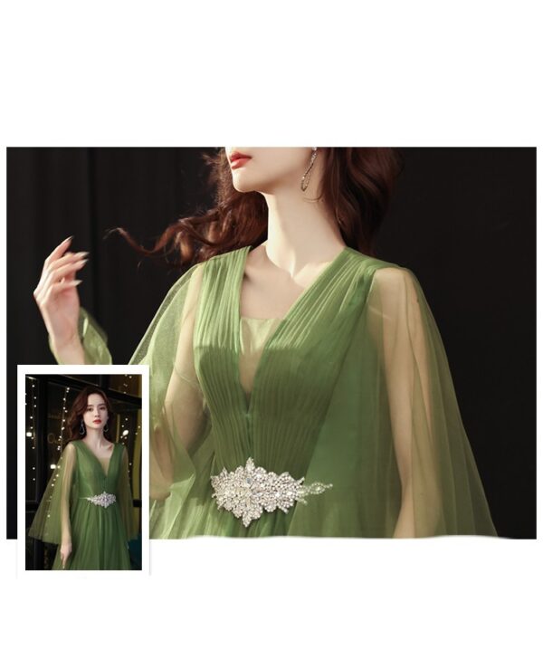 Green Wedding Dress Guzheng Art Examination Solo - Image 5
