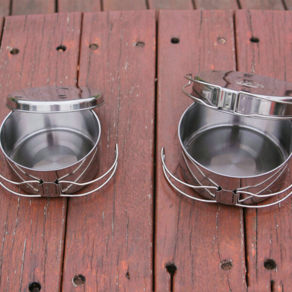 Outdoor Stainless Steel Cookware Suit Camping Portable Cookware Pot Set - Image 5