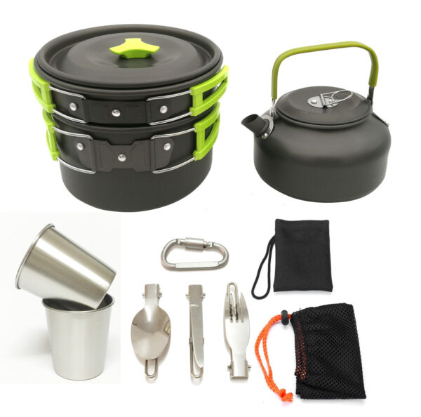 Outdoor Jacketed Kettle 2-3 Person Camping Teapot Tableware Suit - Image 3