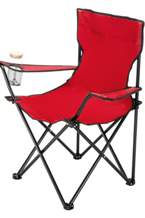 Camping Chair, Black Frame Red Oxford Cloth