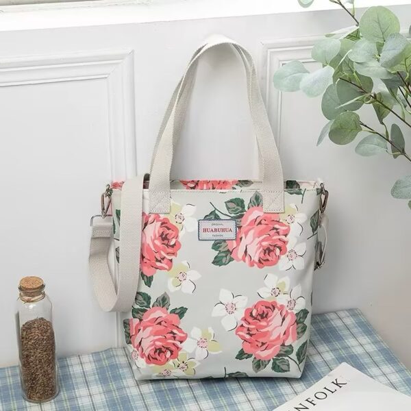Versatile Large Capacity Floral Canvas Crossbody Shoulder Bag - Image 6
