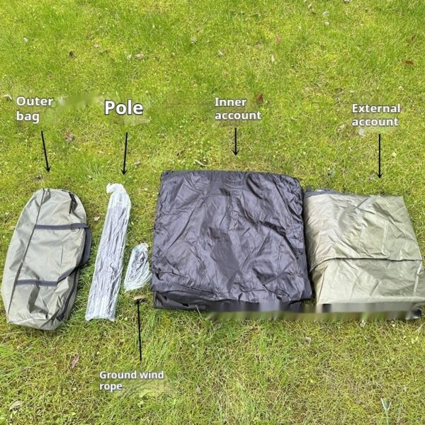 Outdoor Supplies Rain-proof Camping Tent Hand-mounted Double-layer Family Travel Camping Waterproof - Image 4