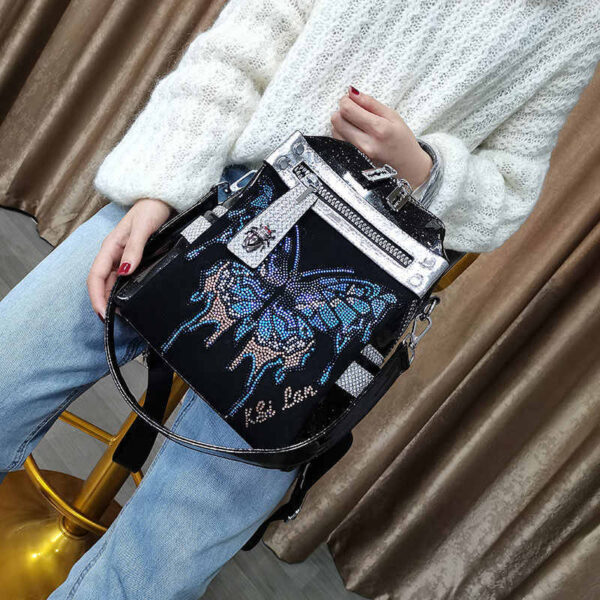 New Delicate Rhinestone Personality Butterfly Shoulder Bag - Image 5