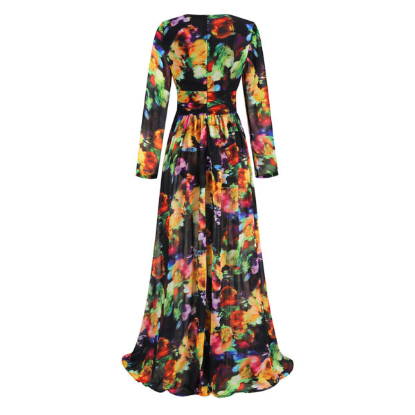 V-neck Split Comfort And Casual Dress - Image 6