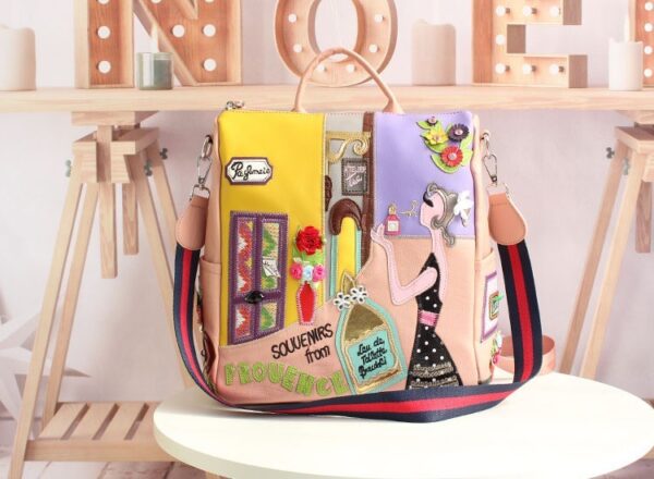 Korean Style Fashion Stitching Embroidery Creative Travel Bag - Image 3