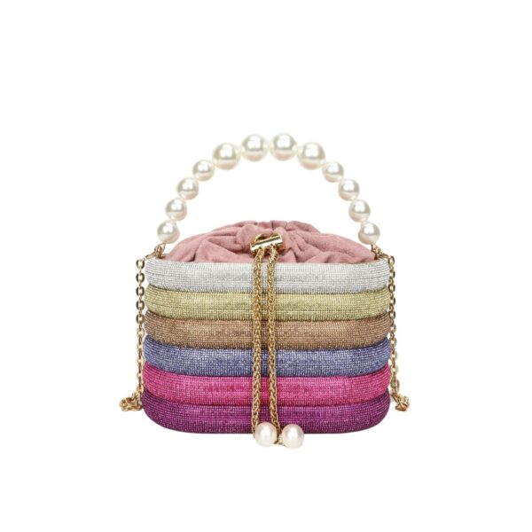 European And American Fashion One-shoulder Ins Women's Crossbody Classic Style Pearl Hand Dinner Bag - Image 4