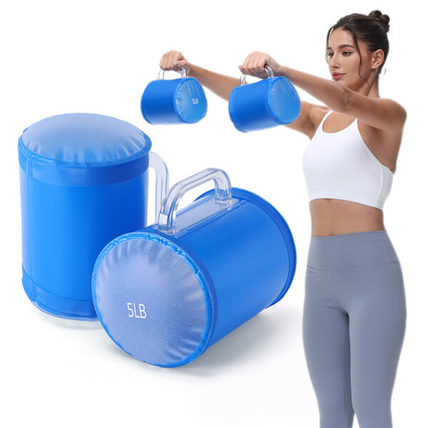 Portable 10lb Water Dumbbell Pairs Free Weights Adjustable Yoga Exercise Fitness Women Dumbbell Travel Training Water Dumbbell Set - Image 2