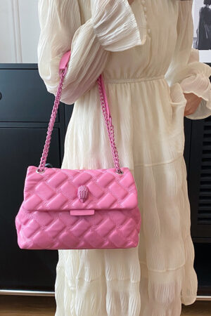Plaid Embossed Chain Personality Shoulder Bag
