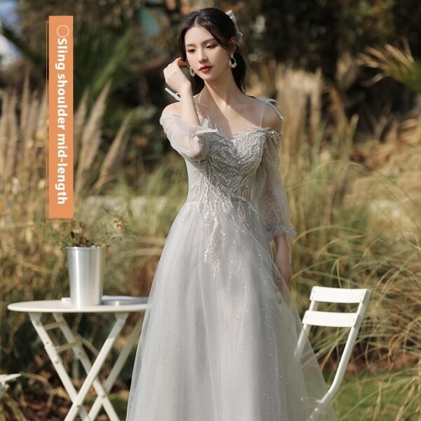 Dress Sisters Dress Female Gray Slim Fit Girlfriend Clothes - Image 10