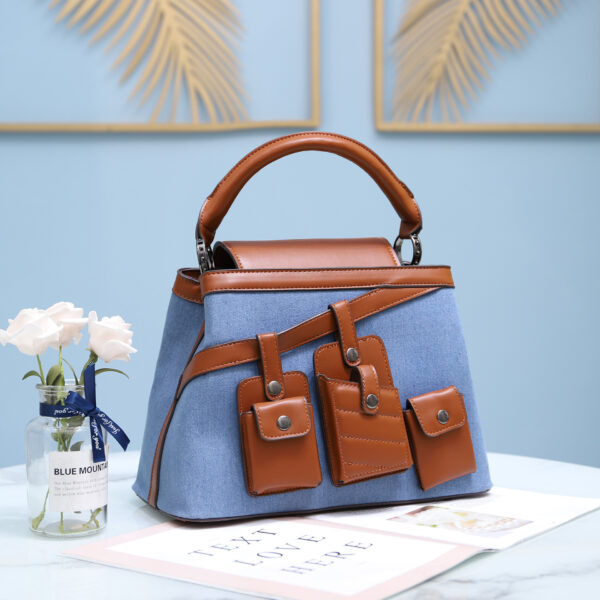 Hand-held crossbody denim tote bag - Image 4