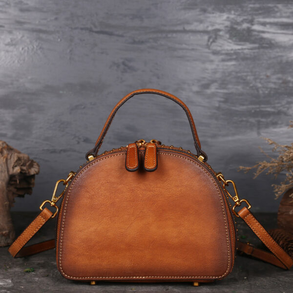 Vintage leather handbag multi-functional suede cowhide - Image 2
