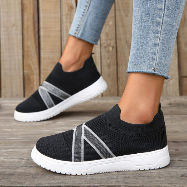 Women's Fashion Simple Outdoor Flat Bottom Flyknit Mesh Shoes - Image 3