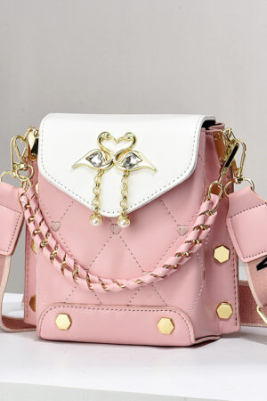 New Stylish Good Texture Shoulder Bag All-matching Western Style Pearl Chain Small Bag