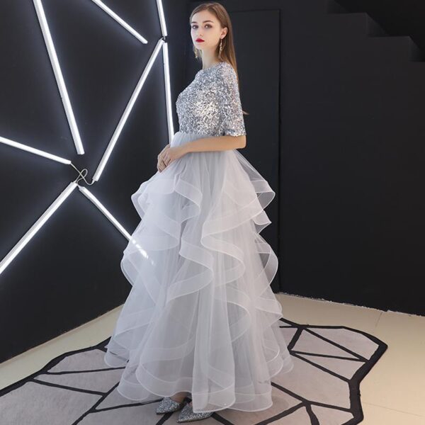 Evening Dress Skirt Women Fashion Banquet French Sequins Long Mori Series - Image 4