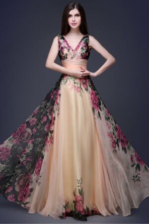 European and American elegant temperament shoulder flower dress Women's evening dress long skirt