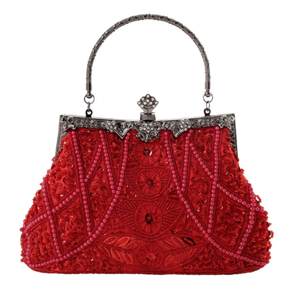 Ladies Hand Beaded Embroidered Evening Dress Embroidered Handbag - Image 2