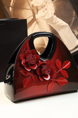 Personalized Flower Dumpling Niche Handbag Versatile Patent Leather Messenger Bag