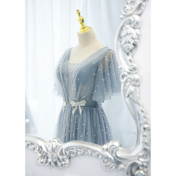 Evening Dress Female Elegant Temperament Host V-neck Super Fairy Thin Long Style - Image 3