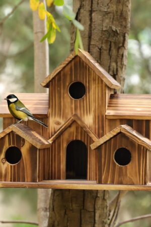 Wooden Bird Nest Creative Pastoral Outdoor Ornament
