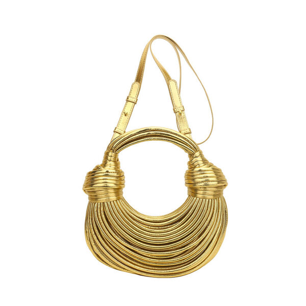 Instafamous Metal Noodles Underarm Bag Fashion Shiny Surface - Image 5
