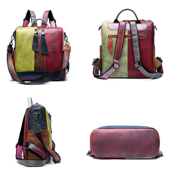 Street Cool Retro Color Rubbing Multifunctional Shoulder Bag - Image 3