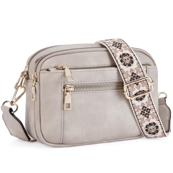 Cow Color Matching Multifunctional Zipper Crossbody Bag - Image 10