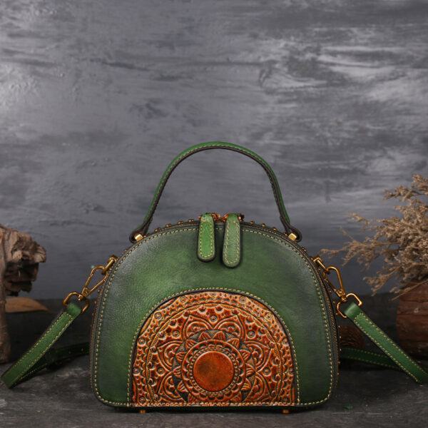 Vintage leather handbag multi-functional suede cowhide - Image 7