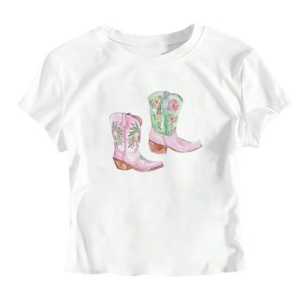 INS Personality Street Letter Print Short Midriff-baring Short-sleeved T-shirt - Image 5