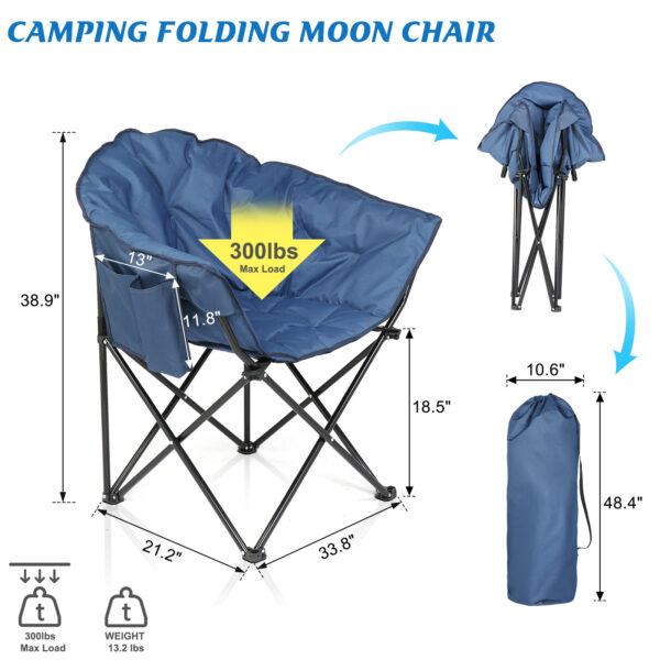 Blue Camping Chair Steel Pipe 120kg - Image 8