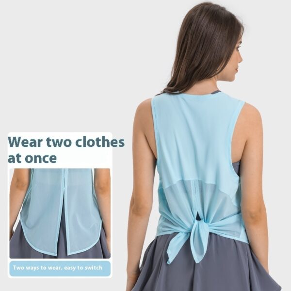 New Yoga Vest Fitness Exercise Sleeveless Blouse Quick-drying Loose Yoga Top - Image 2
