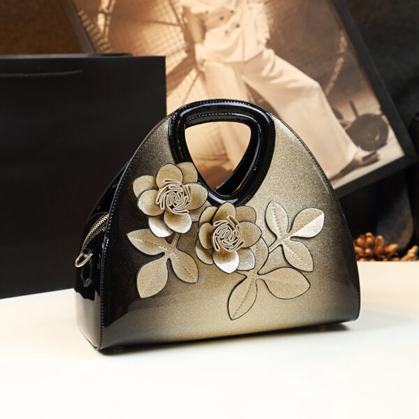 Personalized Flower Dumpling Niche Handbag Versatile Patent Leather Messenger Bag - Image 3