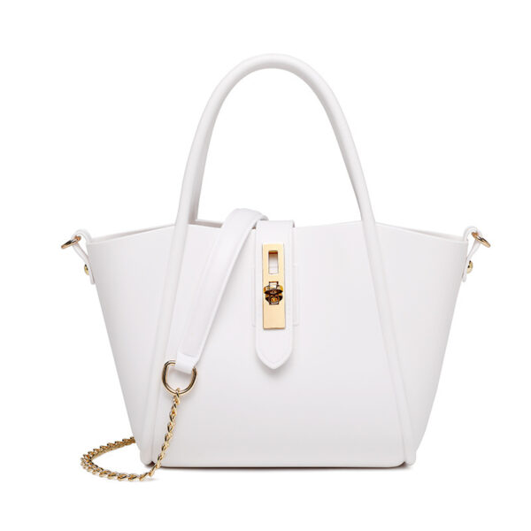 Portable Women's Leather Fashion Vegetable Basket Shoulder Messenger Bag - Image 5