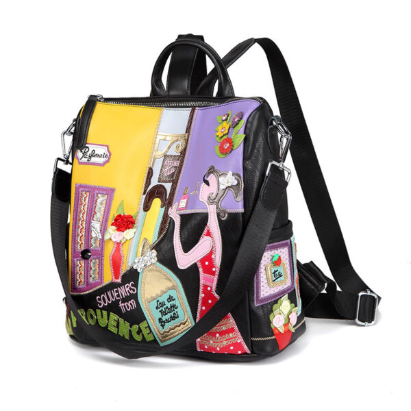 Korean Style Fashion Stitching Embroidery Creative Travel Bag - Image 5