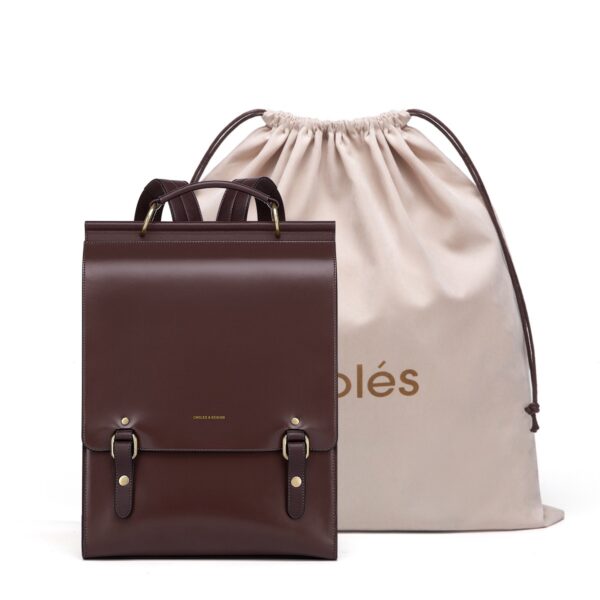 Women's Genuine Leather British College Style Computer Bag - Image 9