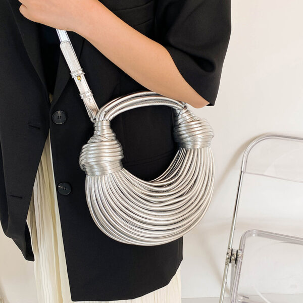 Instafamous Metal Noodles Underarm Bag Fashion Shiny Surface - Image 3