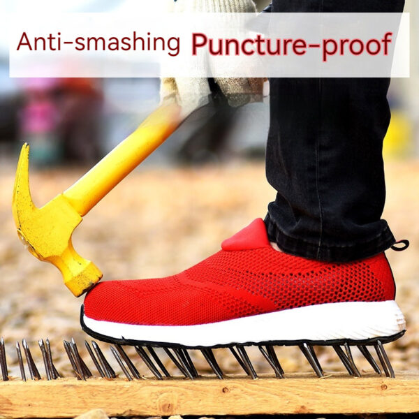 Men's Lightweight Anti-smash And Anti-puncture Steel Toe Work Shoes - Image 7