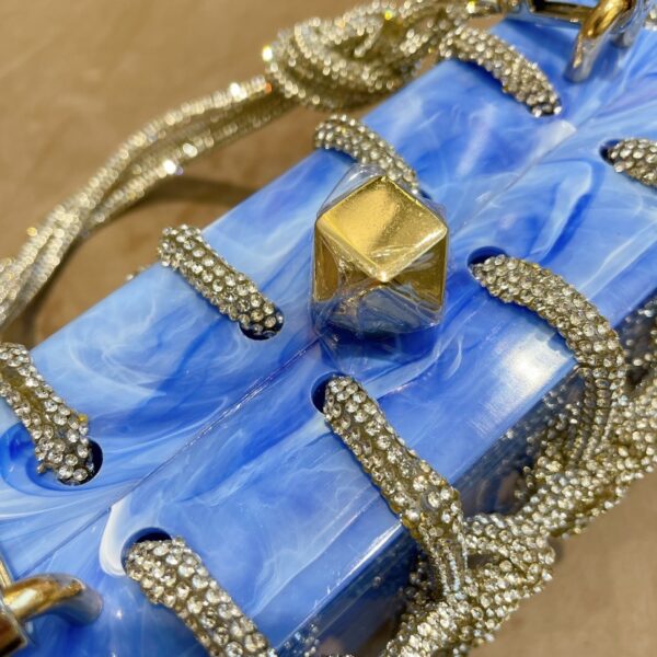 Rhinestone Acrylic Lock Box Bag Portable - Image 10