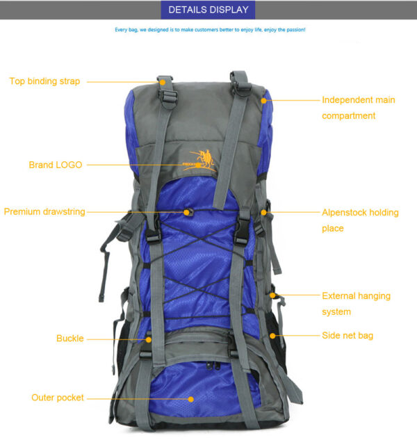 Extra Large Outdoor 60L Travel Backpack - Image 5