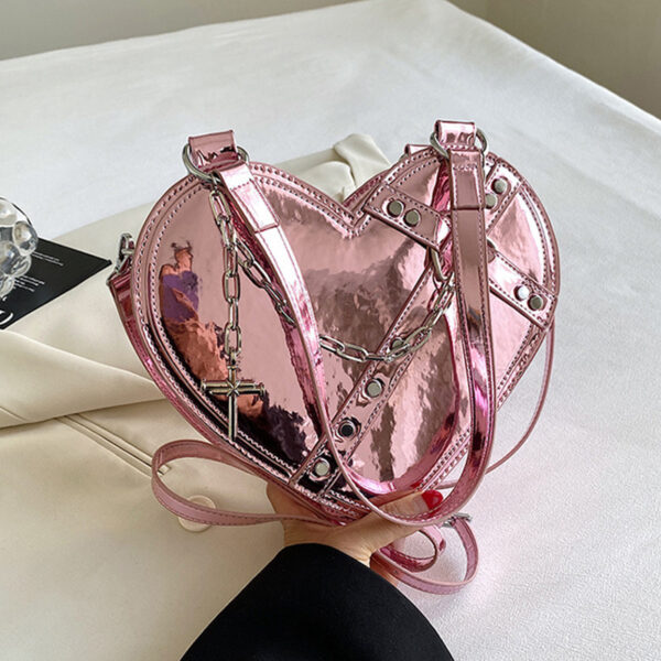 Chain Heart-shaped Bags Large Capacity Love Shoulder Bag For Women Valentine's Day - Image 2