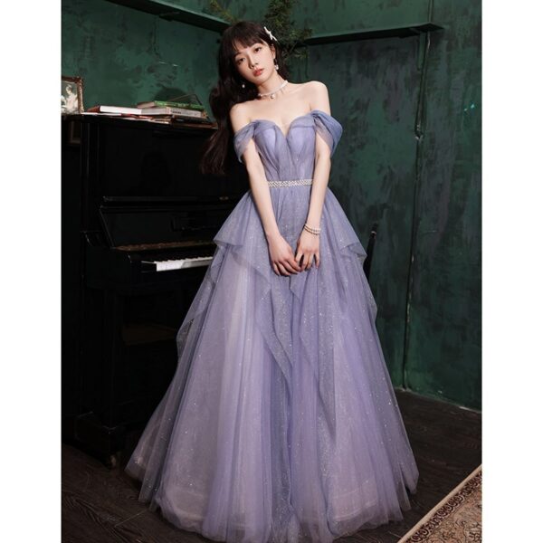 Banquet Evening Purple Annual Meeting Host Performance Dress - Image 2