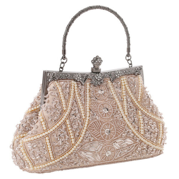 Ladies Hand Beaded Embroidered Evening Dress Embroidered Handbag - Image 5