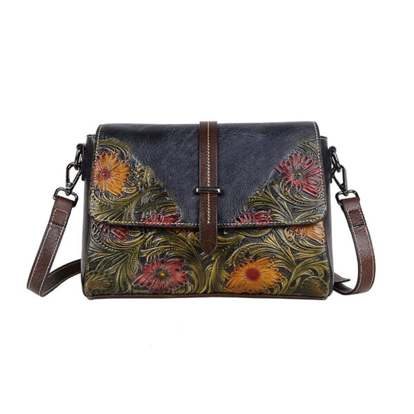 The First Layer Cowhide Bag Shoulder Diagonal Ladies Colornger - Image 2