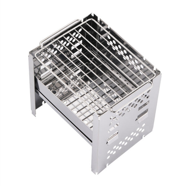 Portable Camping Dual-use Outdoor Stainless Steel Removable Barbecue Grill - Image 3