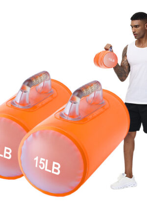 15lb Water Dumbbell Pairs Adjustable Free Weights Portable Travel Gym Fitness Home Yoga Exercise Training Set