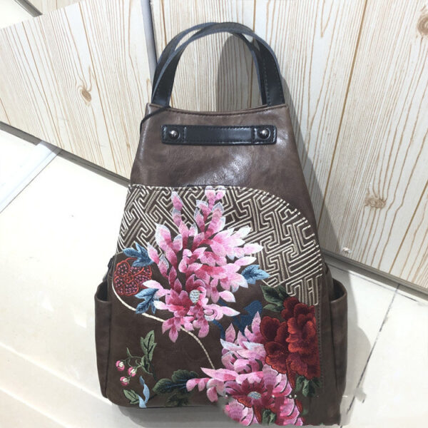 Embroidery Collocation Cheongsam Portable Messenger Backpack - Image 4